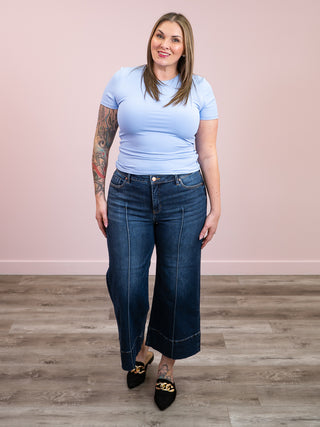 Second Skin | Roxi Short Sleeve Top | Perri Blue