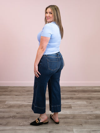 Second Skin | Roxi Short Sleeve Top | Perri Blue