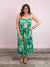 Tropical Breeze Floral Midi Dress | Green Mix