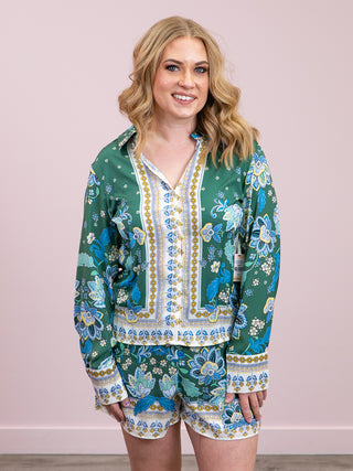 *NEW* DEX | Fallon Button Front Blouse | Poolside
