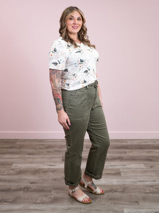 DEX | Rumi Relaxed Twill Pant | Army Green