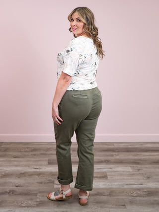 DEX | Rumi Relaxed Twill Pant | Army Green
