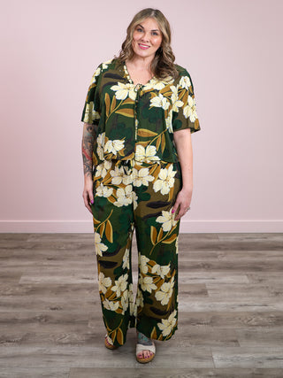 DEX | Easy Elegance Wide Leg Flowy Pant | Palm Blossom