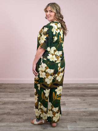 DEX | Easy Elegance Wide Leg Flowy Pant | Palm Blossom