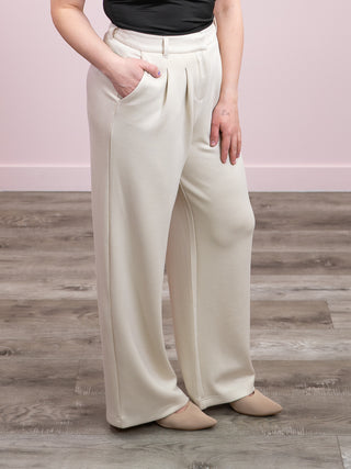 *NEW* Room 34 | Boardroom Knit Trouser | Matte Pearl