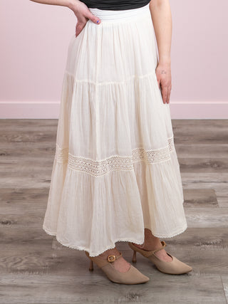 *NEW* DEX | Penelope Crochet Maxi Skirt | Ecru