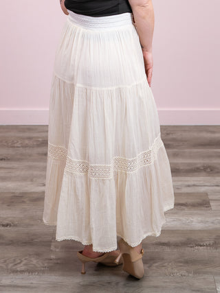 *NEW* DEX | Penelope Crochet Maxi Skirt | Ecru