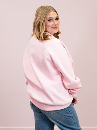 *NEW* Brunette The Label | BLONDE Varsity Not Your Boyfriends Crew | Pink Floral