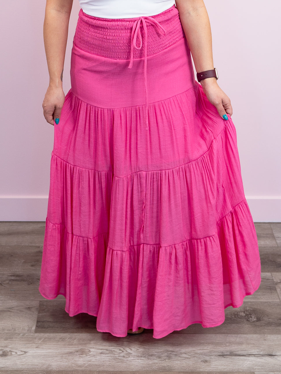 *NEW* Megan Tiered Skirt | Pink