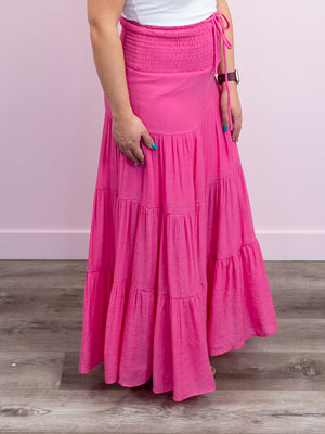 Megan Tiered Skirt | Pink