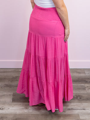 Megan Tiered Skirt | Pink