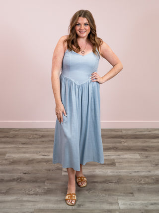 white christmas dresses Sosa Denim Maxi Dress - Women's Denim Dress
