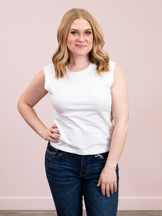 *NEW* RD Style | Yura Sleeveless Crew Neck Top | White