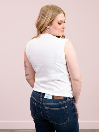 *NEW* RD Style | Yura Sleeveless Crew Neck Top | White