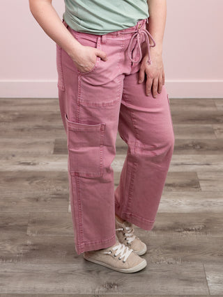 *NEW* RD Style | Julie Stretch Twill Cargo Pants | Petal Pink