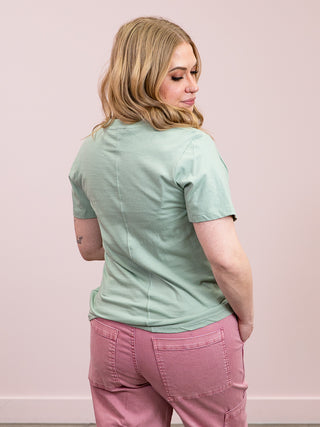 *NEW* RD Style | Milla Short Sleeve V Neck Top | Ivy Green