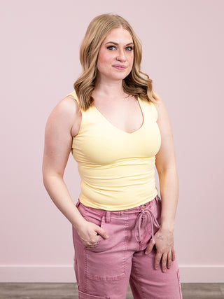 *NEW* Second Skin | Valentina Cotton V Neck Tank Top | Double Cream