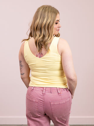 *NEW* Second Skin | Valentina Cotton V Neck Tank Top | Double Cream