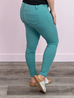 *NEW* Hyperstretch Skinnies | Sea Green