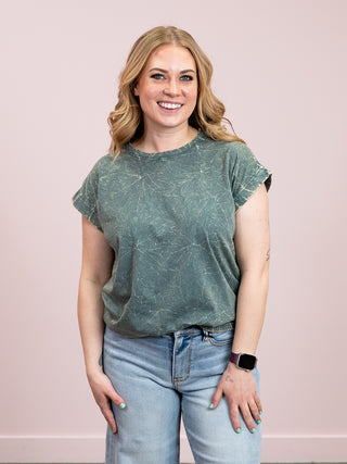 *NEW* Louise Crinkle Wash Short Sleeve Top | Ash Jade