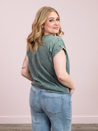 *NEW* Louise Crinkle Wash Short Sleeve Top | Ash Jade