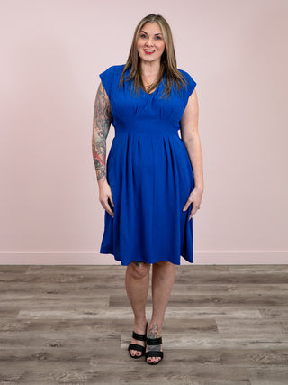 *RESTOCK* Out Of Office Smocked Waist Dress | Royal