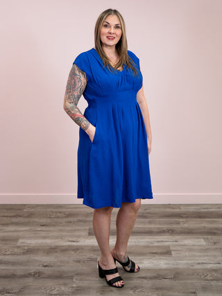 *RESTOCK* Out Of Office Smocked Waist Dress | Royal