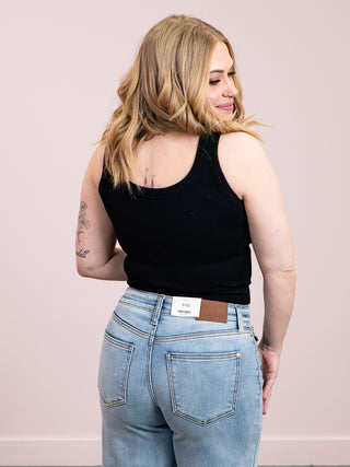 *NEW* Eileen Ribbed Crop Tank | Black
