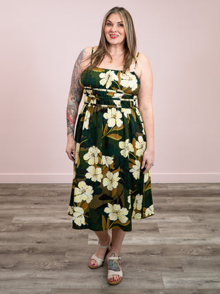 DEX | Francesca Midi Dress | Palm Blossom