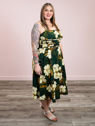 DEX | Francesca Midi Dress | Palm Blossom