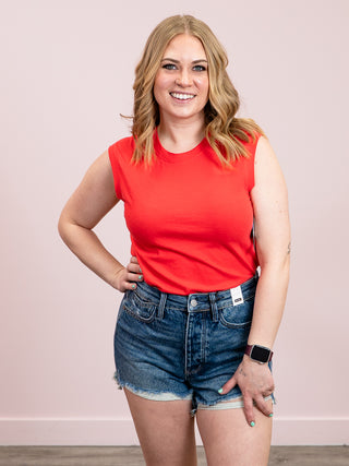 *NEW* RD Style | Yura Sleeveless Crew Neck Top | Cherry