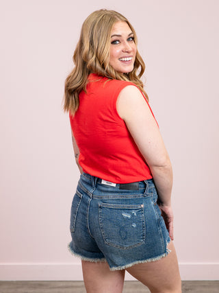 *NEW* RD Style | Yura Sleeveless Crew Neck Top | Cherry
