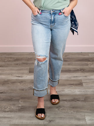 *NEW* Judy Blue | BOYFRIEND with Bandana Loop Jean | Light Wash