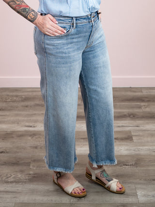 Judy Blue | Mid Rise Ankle Wide Jean | Rowan