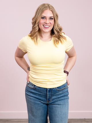 *NEW* Second Skin | Roxi Cotton Short Sleeve Top | Double Cream
