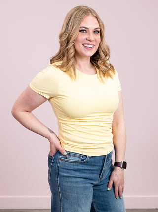 *NEW* Second Skin | Roxi Cotton Short Sleeve Top | Double Cream
