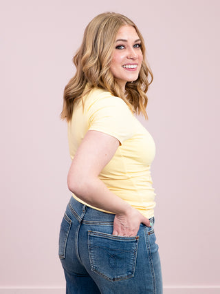 *NEW* Second Skin | Roxi Cotton Short Sleeve Top | Double Cream