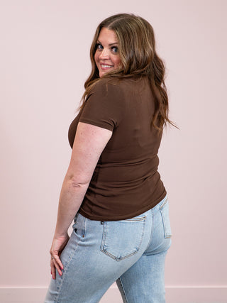*NEW* Second Skin | Roxi Cotton Short Sleeve Top | Mocha