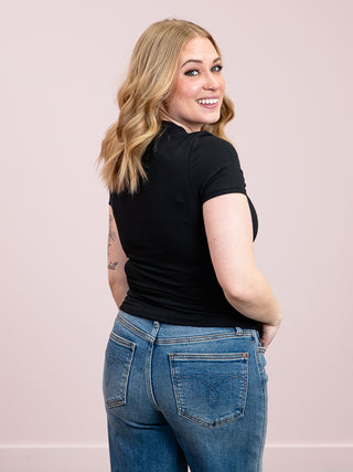 *NEW* Second Skin | Roxi Cotton Short Sleeve Top | Black