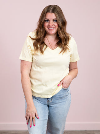 *NEW* RD Style | Milla Short Sleeve V Neck Top | Double Cream