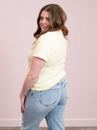 *NEW* RD Style | Milla Short Sleeve V Neck Top | Double Cream