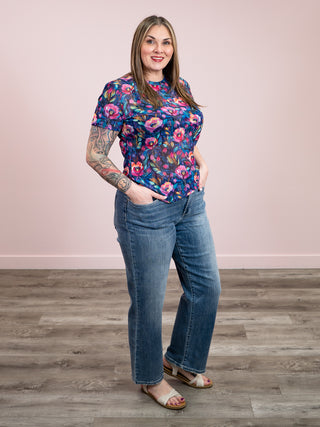 *NEW* Shirley Mags Mesh Tee | Blue Floral