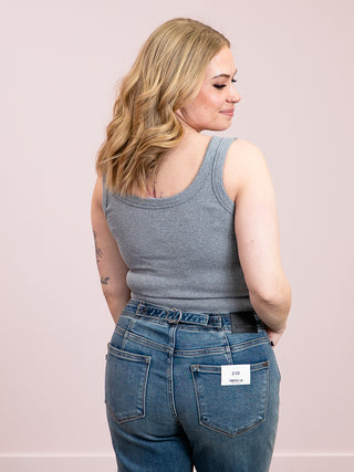 *NEW* Eileen Ribbed Crop Tank | Heather Grey