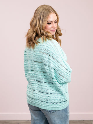 *NEW* Diana Dolman Crochet Cardigan | Mint