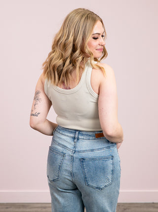 *NEW* Eileen Ribbed Crop Tank | Sand Beige