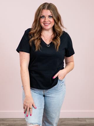 *NEW* RD Style | Milla Short Sleeve V Neck Top | Black