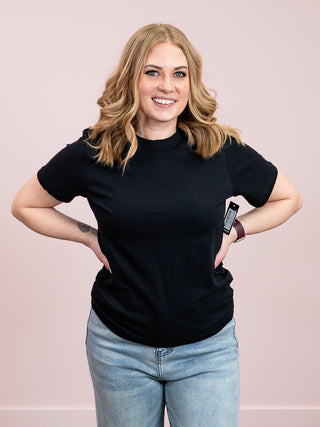 *NEW* RD Style | Zaya Short Sleeve Crew Neck Top | Black