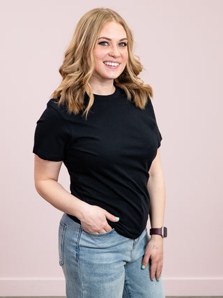 *NEW* RD Style | Zaya Short Sleeve Crew Neck Top | Black