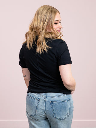 *NEW* RD Style | Zaya Short Sleeve Crew Neck Top | Black