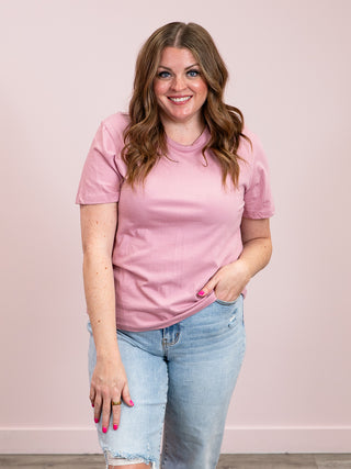 *NEW* RD Style | Zaya Short Sleeve Crew Neck Top | Petal Pink